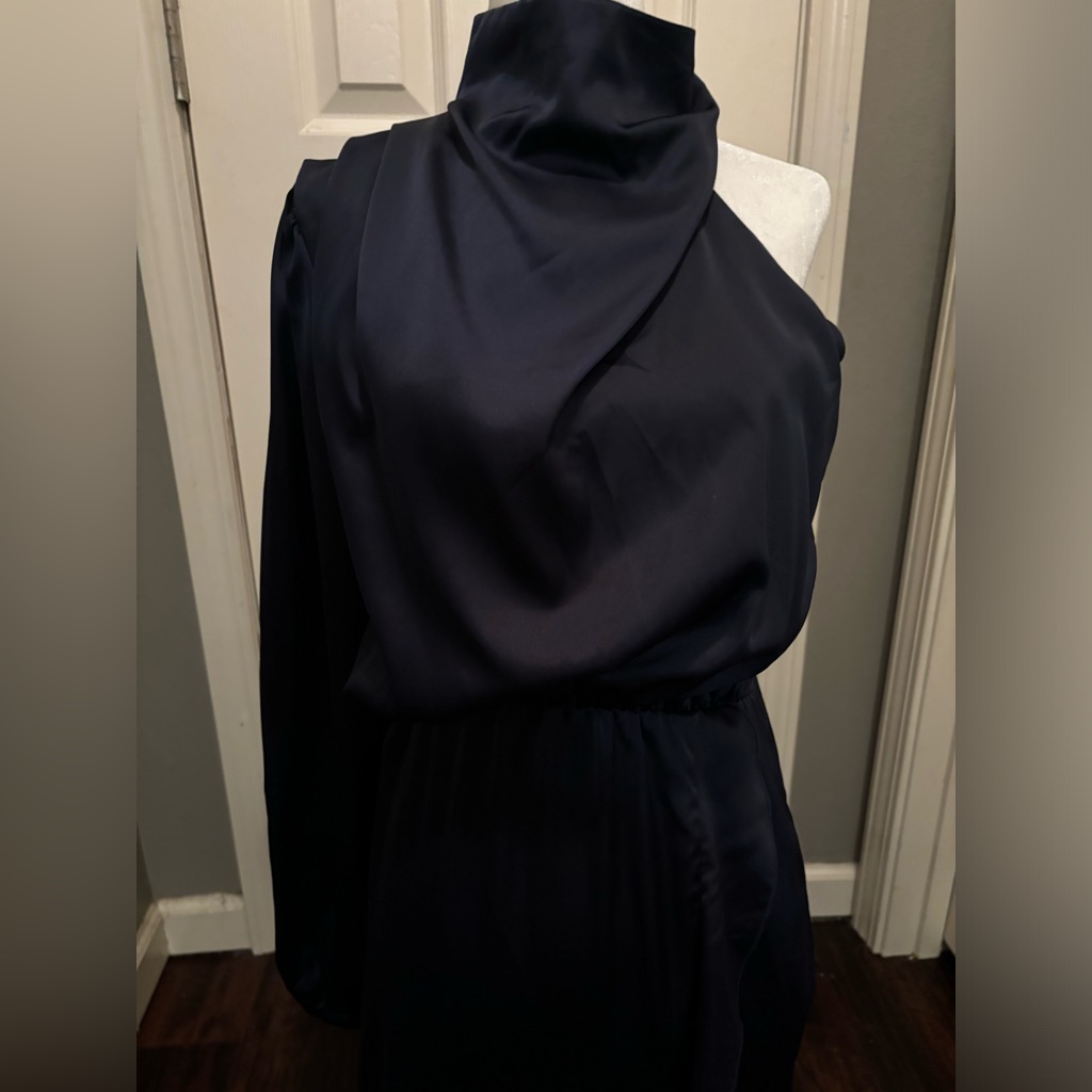 Size S Navy Satin Dress